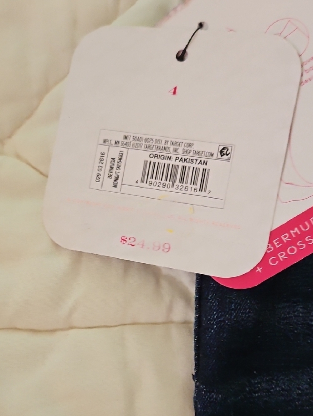 Isabel Maternity Bermuda Shorts- Crossover Panel Dark Wash - Size4 - Picture 7 of 7